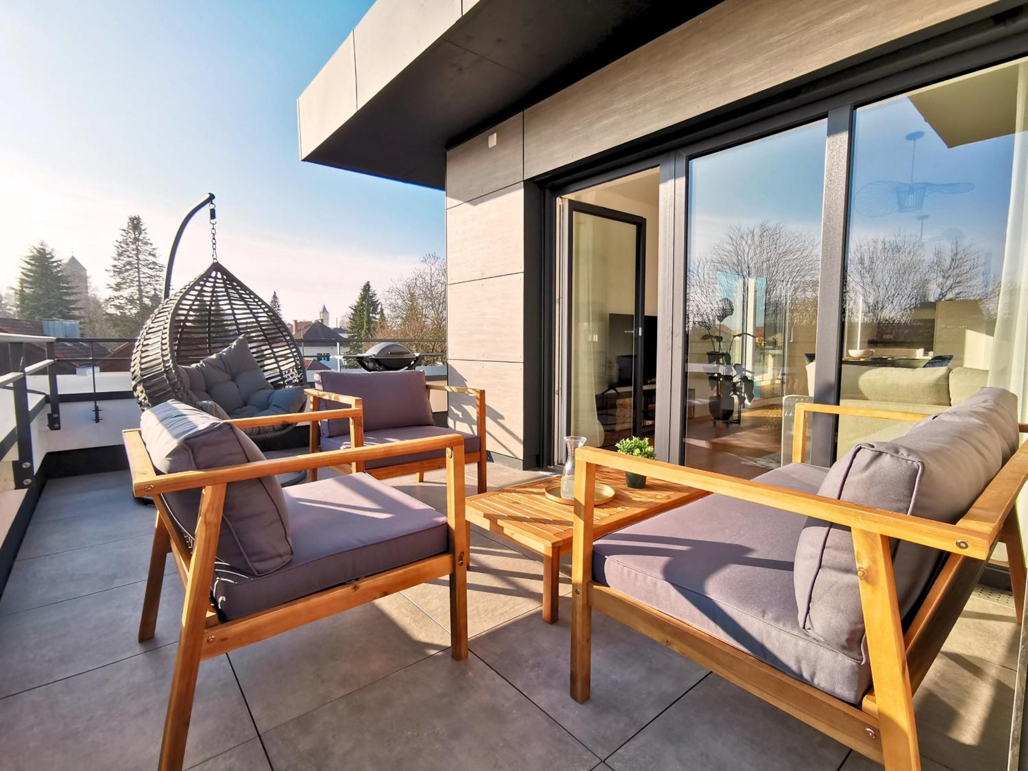 シュトラウビングFynbos Penthouse Deluxe, Balkon, Parkplatzアパートメント エクステリア 写真